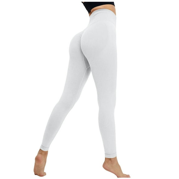 BYHONG Crazy Yoga Pants for Men Women Yoga Leggings Lifting Gym Leggings Seamless Sport Pants High Waist Fitness Leggings Workout Running Pants High Waist Ankle Leggings White White