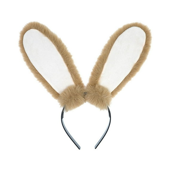 Bmisegm Easter Bunny Ear Headband Plush Accessory for Easter Festive & Comic Conventions Headbands for Women Khaki One Size