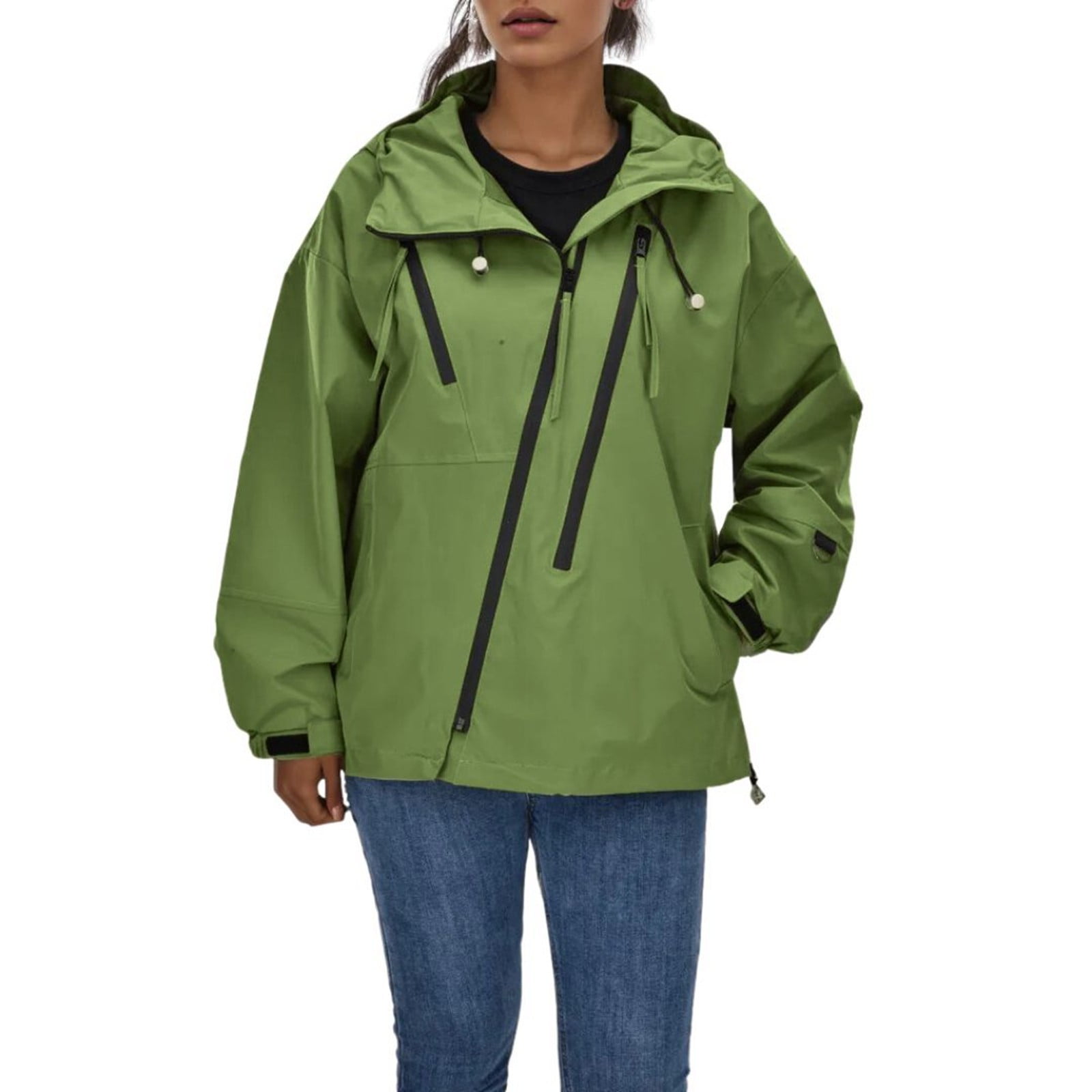 BYHONG Female Pure Color Autumn Winter Outdoor Mountain Storm Jacket