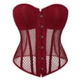 thumbnail image 1 of BYHONG Festival Women Elegant Vintage Cap Sleeves Brocade Bustier Corset Top Red XS, 1 of 4