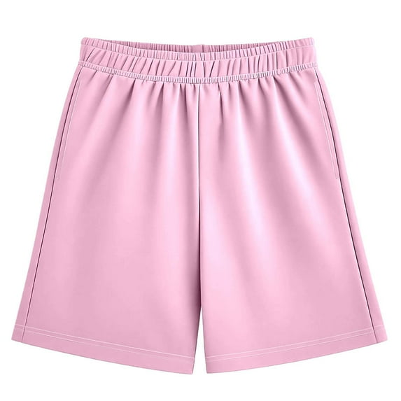 BYHONG Girls Casual Summer Pants Comfortable Breathable Shorts for Daily Wear Beach Play and Outdoor Activities Soft Stretchy Elastic Waistband for Toddler to Teen Pink 150