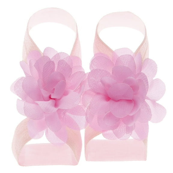 BYHONG Girls Sandals & Kids Shoes Chiffon Flower Barefoot Sandals for Baby Girls | to Toddler Foot Jewelry | Soft Breathable Feet Accessories S One Size (US Size)