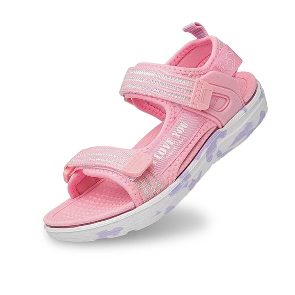 BYHONG Girls Sandals & Kids Shoes - Solid Color Open-Toe Sandals | Breathable & Comfortable Summer Shoes for Toddlers & Children, Fashion Play Sandals Pink 12 (US Size)