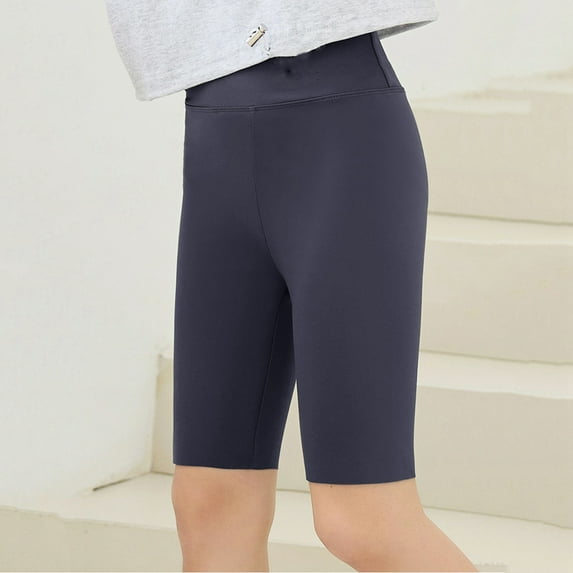 BYHONG Girls Shorts - High Waisted Summer Shorts, Breathable Yoga & Casual Wear, Slim Fit Stretch Shorts for Girls (Sizes 4-14) Girls Pants Nylon,Spandex 0