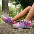 thumbnail image 1 of BYHONG Girls Thick Sole Hiking Sneakers Outdoor Sports Shoes for Kids & Teens Durable School Trail Shoes Pink 5 (US Size), 1 of 6