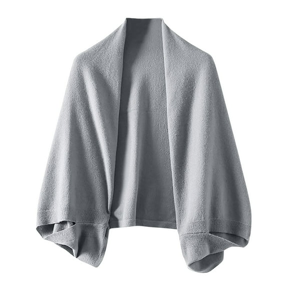 BYHONG Gray Women Soft Loose Shawl Lightweight Warm Knitted Shawl Wrap Scarf for Women Winter One Size