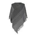 thumbnail image 1 of BYHONG Gray Women Striped Poncho with Tassels Knitted Shawl Scarf Fringed Wraps Pashminas Sweater Pullover Cape for Women Scarf with Sleeves for Women One Size, 1 of 4