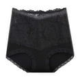 thumbnail image 1 of BYHONG High Waist Cotton Panties for Women Lace Plus Size Lift Seamless Briefs Black L, 1 of 3