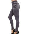 thumbnail image 1 of BYHONG Jeans Pants Pocket Plus Size Length Women Fitness Leggings Denim Slim Leggins Women's Jeans Women Pants M Grey, 1 of 7