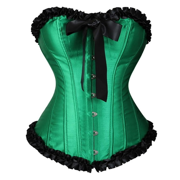 BYHONG Lace Corset for Women and Corsets Boned Brocade Waist Cincher Vest Plus Size Top Gothic Going Out Tops Corset Dress for Women Green Corset Tops for Women XXXL