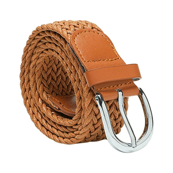 Bmisegm Ladies Fashion Wax Rope Ladies Belt Retro Decorative Jeans Belt Dress Pin Buckle Belt Women Collar for Women Gold One Size