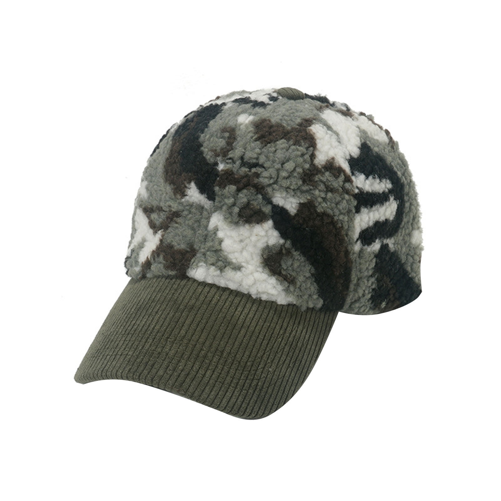 BYHONG Lamb Wool Baseball Caps Warm Winter Lamb Wool Cap for Men