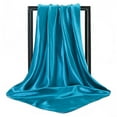 thumbnail image 1 of Bmisegm Large Square Satin Head Scarf Silk Hair Scarf Square Hair Bandanas Large Scarf Sleeping Head Wraps for Women Berets Light Blue, 1 of 8