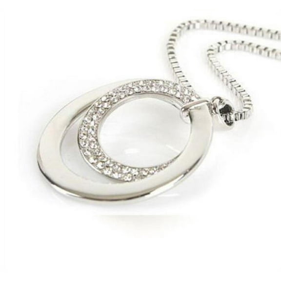 BYHONG Long Chain Women Fashion Rhinestone Silver Plated Pendant Necklace Gift Necklaces for Women Silver One Size