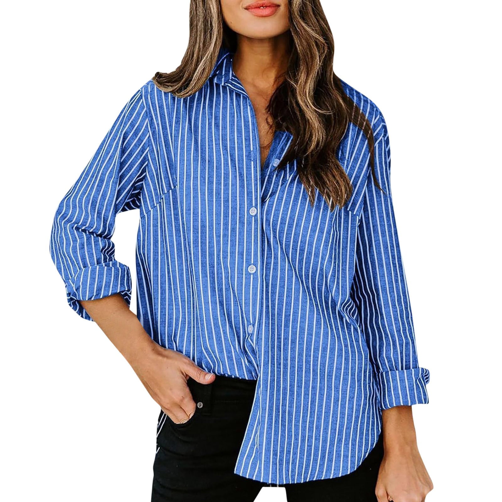 Striped Printed Button Up Long Sleeve Shirt main image 1