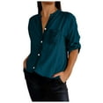 thumbnail image 1 of BYHONG Long Sleeve Shirts for Women Plus Button Down Shirts Plaid Shackets Business Casual Blouse Top Green XXXXXL, 1 of 5