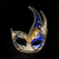 thumbnail image 1 of BYHONG Men's Masquerade Mask Vintage Venetian Checkered Musical Party Mardi Gras Mask Blue One Size, 1 of 5