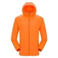 thumbnail image 1 of BYHONG Men's and Women's Fashion Casual Outdoor Sports Sun Clothes Light Breathable Skin Comfortable Long Sleeve Cardigan Solid Color Zipper Coat Womens Coat Orange M, 1 of 6