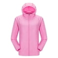 thumbnail image 1 of BYHONG Men's and Women's Fashion Casual Outdoor Sports Sun Clothes Light Breathable Skin Comfortable Long Sleeve Cardigan Solid Color Zipper Coat Womens Coat Pink L, 1 of 6