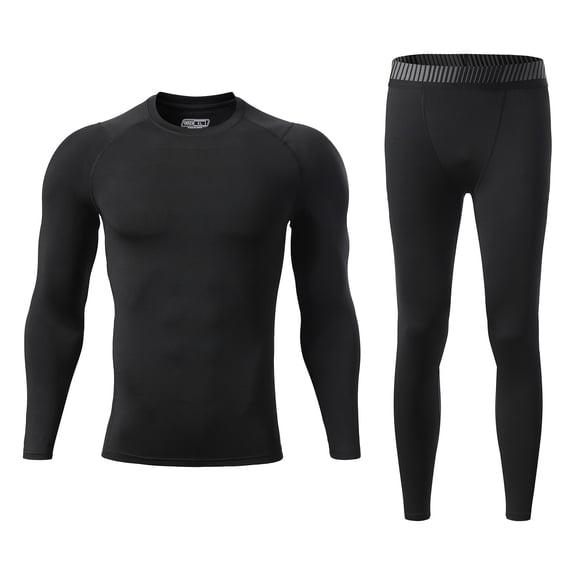 BYHONG Mens Thermal Underwear Mens Plush Thickening and Quick Heating Clothing Pant Set Clothes for Women Black XL