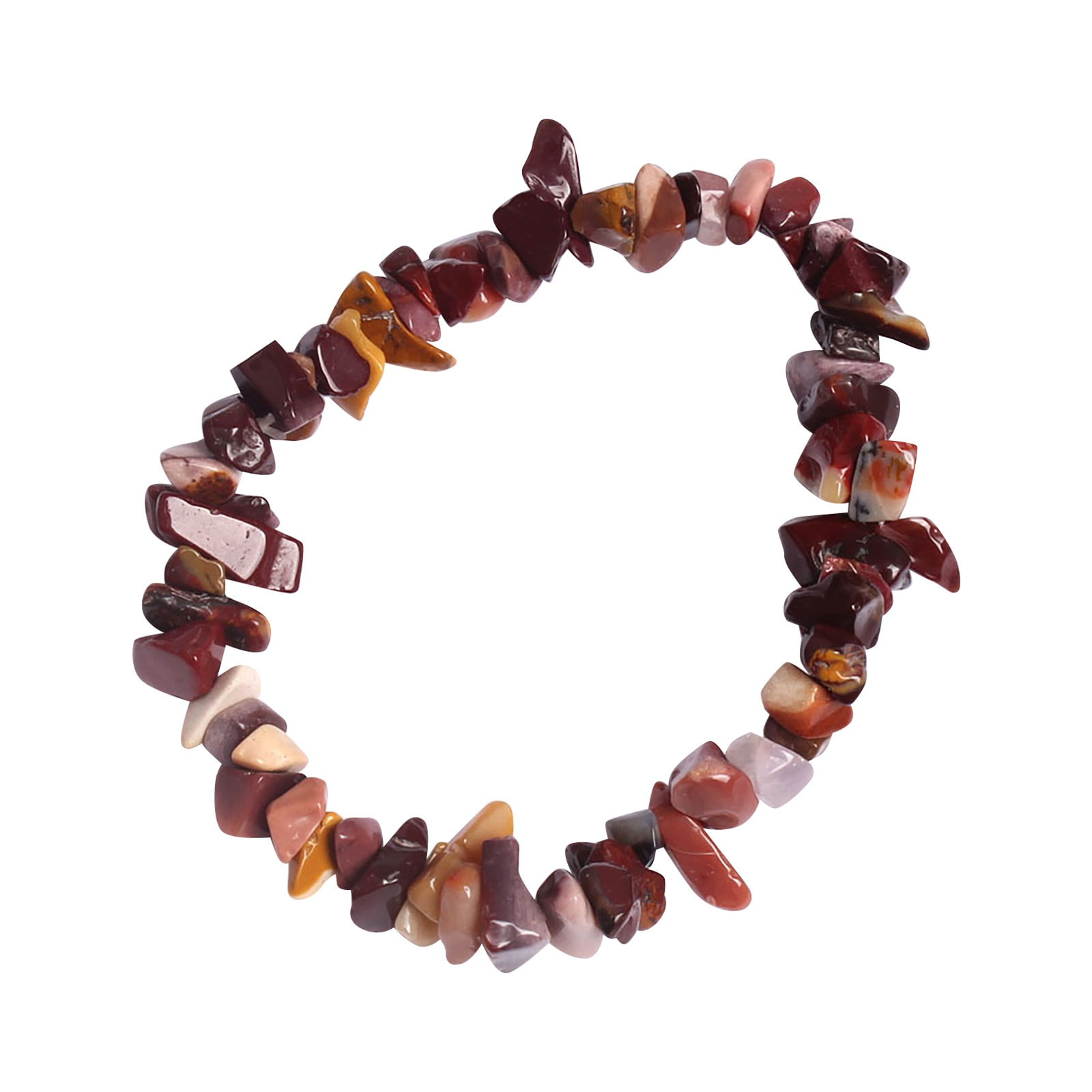 2-Pack 7 Chakra Natural Lava Rock Stone Beaded Bangle Bracelets For Women - Anxiety Relief