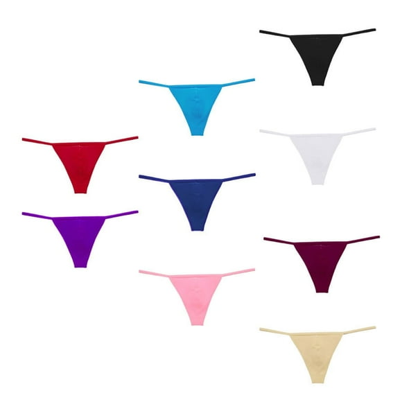 BYHONG Open Back Mens Underpants Low Waist Briefs Thong 9 Pieces Underwear Sexy Underwear Men Multicolor XL