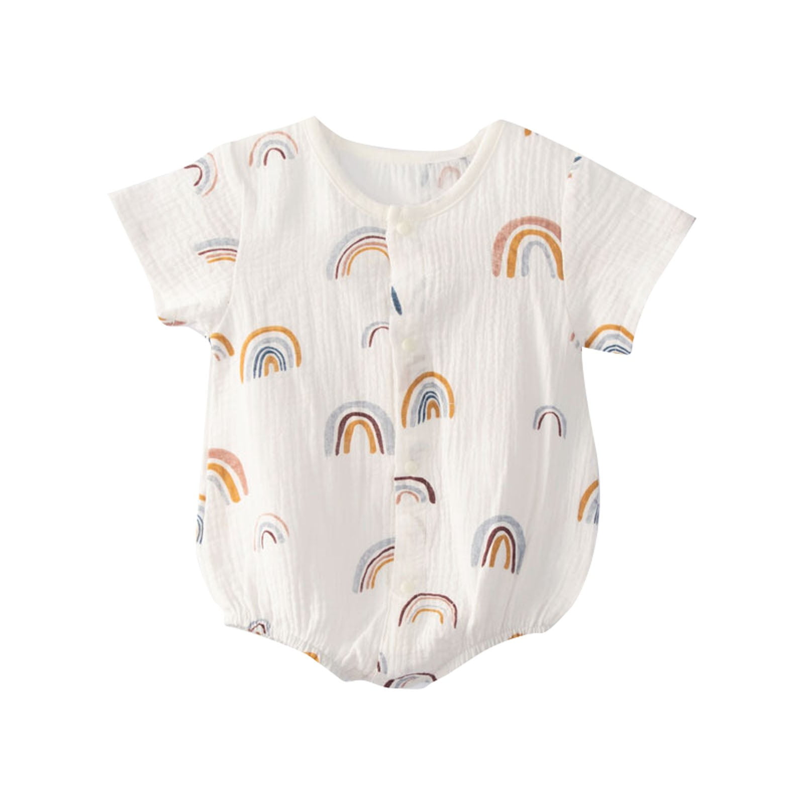 BYHONG Pajamas Boys Baby Boy Girl Rainbows Pattern Short Sleeve Romper
