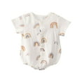 BYHONG Pajamas Boys Baby Boy Girl Rainbows Pattern Short Sleeve Romper