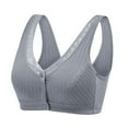 thumbnail image 1 of BYHONG Plus Size Bra Front Open Buckle No Underwire Lace Vest Bra Thread Cotton Sports Underwear Women Bras for Women Grey D, 1 of 4