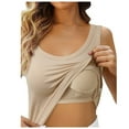 thumbnail image 1 of Bmisegm Shelf Bra Camisoles Adjustable Spaghetti Strap Tank Tops Basic Layer Womens Vest Top Trendy Khaki L, 1 of 5