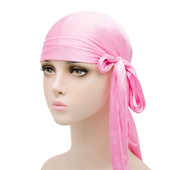 Bmisegm Silky Durag Multi Colour Options | Silk Du Rags for Men & Women | for Waves Braids & Locs Bucket Hats Pink