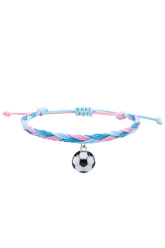 BYHONG Soccer Charm Bracelets Soccer Party Favors Wristbands Soccer Beads Adjustable Inspirational Ball Bracelet for Teens Adults Sport Birthday Bracelets for Women B One Size