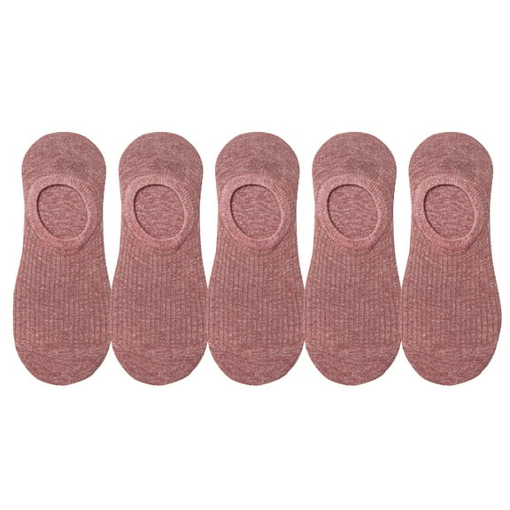 BYHONG Socks for Women 5 Pairs of Trainer Socks for Men and Women with Non Silicone Solid Socks Boat Socks Running Socks Womens Hot Pink One Size