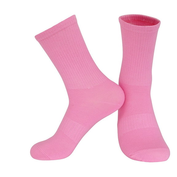 BYHONG Socks for Women Breathable Thin Wicking Ladies Casual Socks Candy Colors Mid Calf All Sports Socks Running Socks Womens Pink One Size