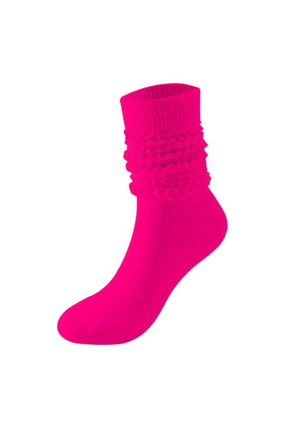 Socks for Women Slouch Socks Women Thigh High Boot Socks Soft Scrunch Socks Running Socks Womens Hot Pink One Size