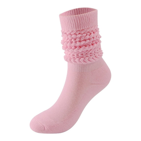 BYHONG Socks for Women Slouch Socks Women Thigh High Boot Socks Soft Scrunch Socks Running Socks Womens Pink One Size