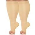 thumbnail image 1 of BYHONG Socks for Women Women Solid Compression Socks Sports Socks Casual Calf Plus Size Compression Socks Running Socks Womens Beige XXXL, 1 of 4