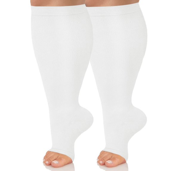 BYHONG Socks for Women Women Solid Compression Socks Sports Socks Casual Calf Plus Size Compression Socks Running Socks Womens White XXXXL