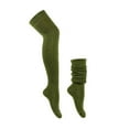 thumbnail image 1 of BYHONG Socks for Women Women's Lengthening Thick Socks Colorful Over The Knee Pile Socks Running Socks Womens Green One Size, 1 of 3