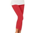 thumbnail image 1 of BYHONG Soft Leggings for WomenWomens Elastic Pleated Leggings Hanging Tendon Womens Pencil Pants Black Multi Size Trousers Red Leggings for Women XL, 1 of 3