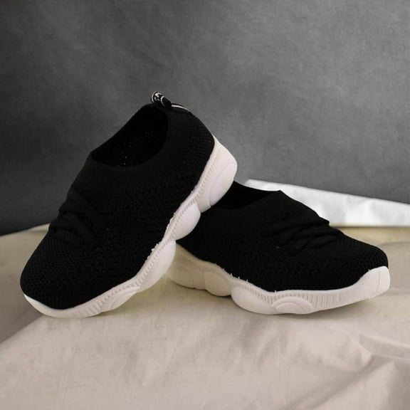 BYHONG Spring Children's Mesh Sneakers Boys Breathable Mesh Shoes Girls Casual Shoes Kids Baby Soft Soled Shoes Girls Sneakers,Girls Shoes Black 7 (US Size)