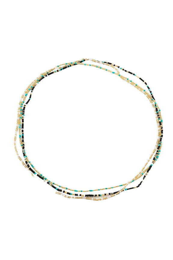 Summer Beach Rice Bead Belly Button Waist Chain Waist Chain Sexy Elastic Beaded Waist Decoration Womens Belts for Jeans Green One Size