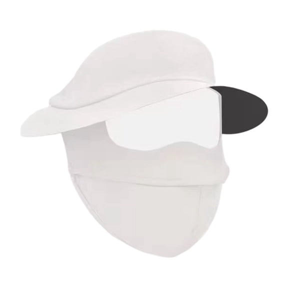 BYHONG Sun Protective Scarf with Built-In Brim for Women UPF 50  Lightweight Outdoor Cycling Scarf Summer Casual Accessory Beige One Size