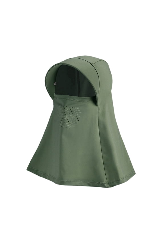 BYHONG Sun Protective Scarf with Integrated Hood UPF 50+ Lightweight Cape Design for Summer Hiking Outdoor Adventures Army Green One Size