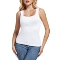 thumbnail image 1 of BYHONG Tank Tops For Women Shapewear Square Neck Camisole Tops White_001 XXXL, 1 of 7