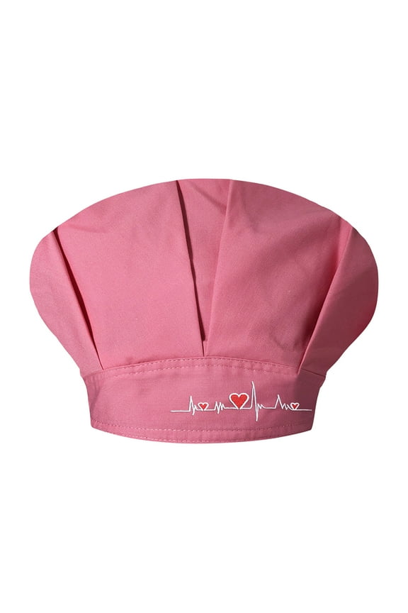 Unisex Solid Color Cap Kitchen Catering Oil Proof Chef Hat Bouffant Hat Womens Belts Pink One Size