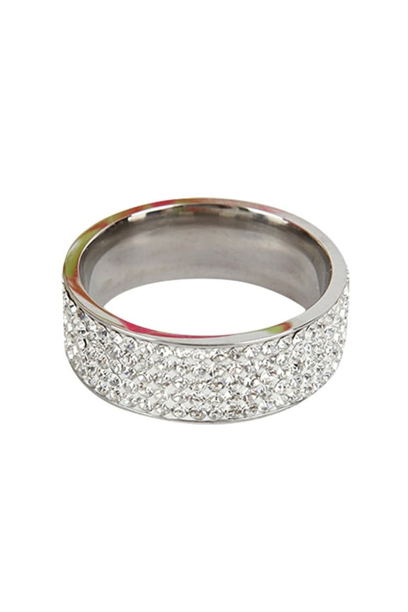 BYHONG Valentine's Day Women Fashion Colour Stainless Steel Geometry Ring Jewelry Ring Size 5-12 Rings for Women Silver 11