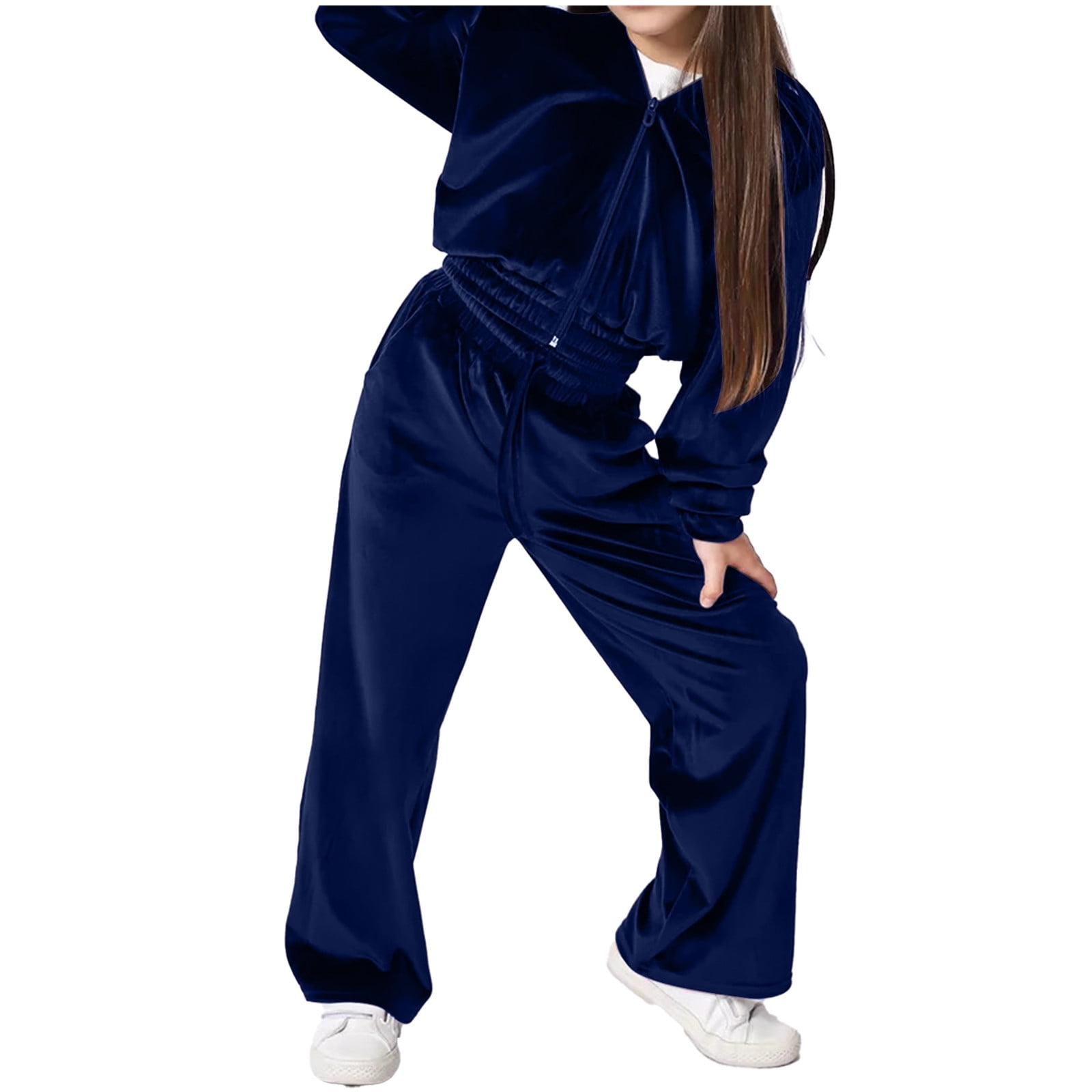 Blue Two-Piece Knit Sweatsuit Set main image 0