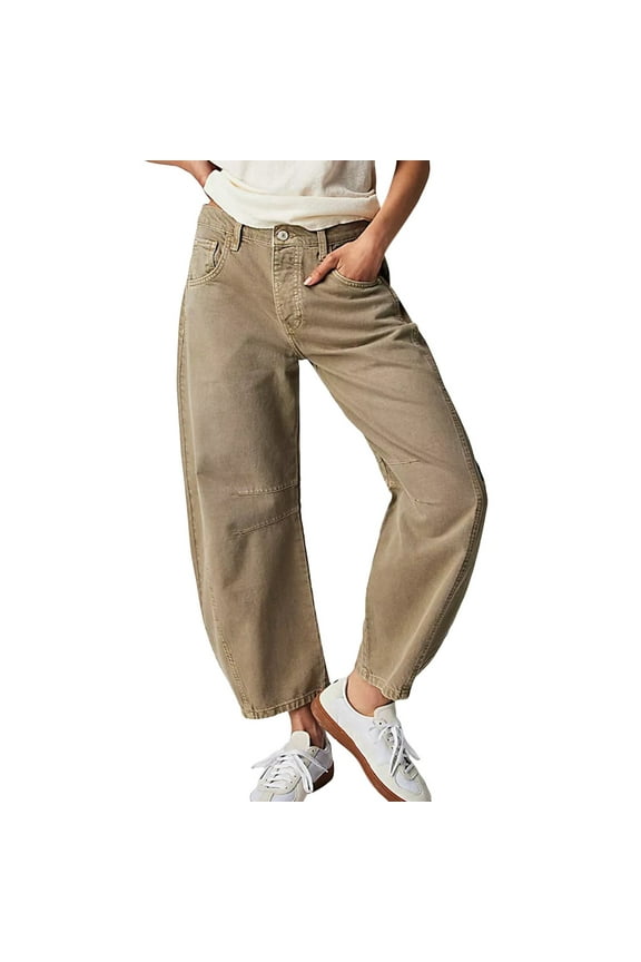 Women Fashion Trousers Pumpkin Suitable Print Bottom Sweatpants Pockets High Waist Sporty Gym Fit Jogger Pants Women Pants S Khaki