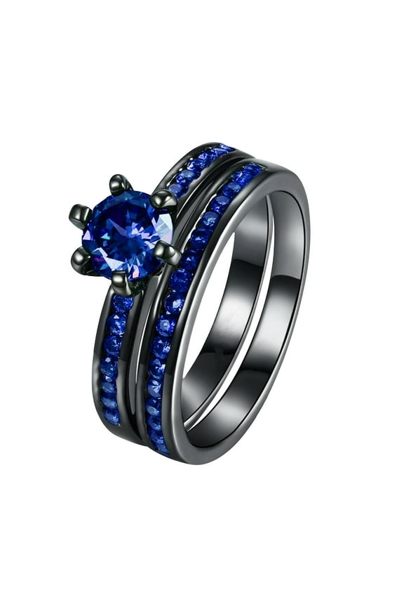 BYHONG Women Finger Rings Gift Alloy Ring Wedding Zircon Size Colorful Jewelry Rings Rings for Women Pack Blue 11